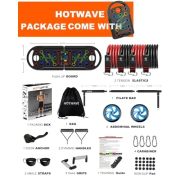 HOTWAVE Portable 20-in-1 Push Up Board Fitness Kit