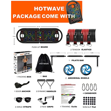 HOTWAVE Portable 20-in-1 Push Up Board Fitness Kit