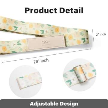 Luggage Straps for Suitcases,Adjustable Luggage Elastic Belt, Travel Essentials for Airport,Station, Vibrant Designs, Floral Garden