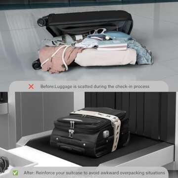 Luggage Straps for Suitcases,Adjustable Luggage Elastic Belt, Travel Essentials for Airport,Station, Vibrant Designs, Floral Garden