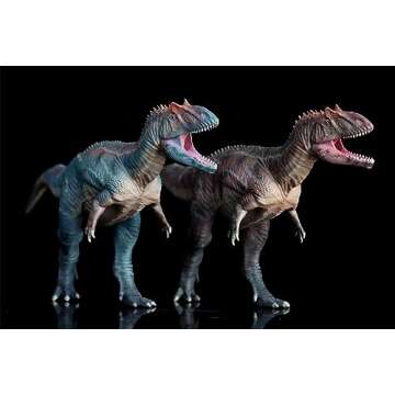 WLNTDOLA 1:35 Scale Allosaurus Figure Theropoda Allosauridae Dinosaur Scientific Model Realistic Prehistoric Animal PVC Collector Decoration Gift for Adult (Blue)