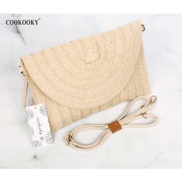 Stylish COOKOOKY Straw Clutch Handbag for Summer Fashion