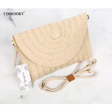 Stylish COOKOOKY Straw Clutch Handbag for Summer Fashion