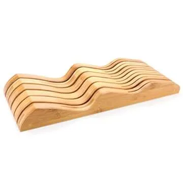 ROYALHOUSE Bamboo Knife Block Holder, 11 Knives Dock, In-Drawer Knife Drawer Organizer, Perfect for ...