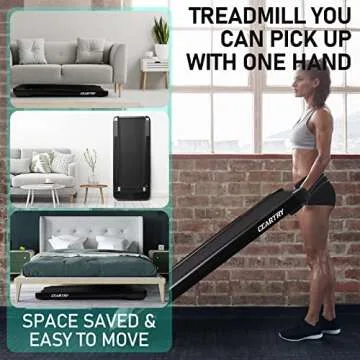 CEARTRY Walking Pad 300 lb Capacity, Desk Treadmill for Home Office, Protable Treadmill Under Desk, Walking Treadmills for Home, Quiet Walking Jogging Machine, Installation-Free