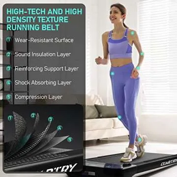 CEARTRY Walking Pad 300 lb Capacity, Desk Treadmill for Home Office, Protable Treadmill Under Desk, Walking Treadmills for Home, Quiet Walking Jogging Machine, Installation-Free