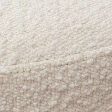 KINWELL Modern Round Boucle Upholstered Ottoman with Soft Padded Seat, Multi-Functional Sofa Footrest, Side Table, Extra Seating for Living Room, Bedroom, Entryway (24" D x 24" W x 13" H)