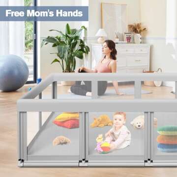 Large Baby Playpen 74x50 for Secure Toddler Fun Indoor & Outdoor