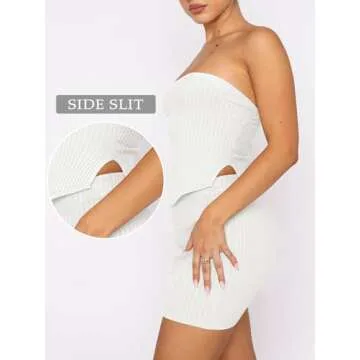 ANRABESS Women’s Two Piece Summer Outfit - Strapless Mini Dress