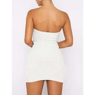 ANRABESS Women’s Two Piece Summer Outfit - Strapless Mini Dress