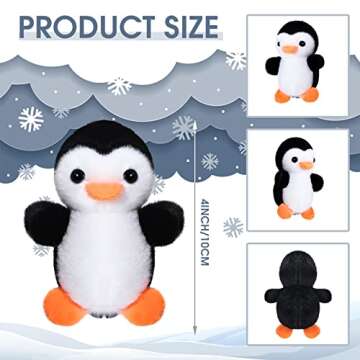 Skylety 8 Pcs Penguin Plush Keychain 4 Inch Stuffed Animal Bulk Small Hanging Stuffed Penguin Doll M...