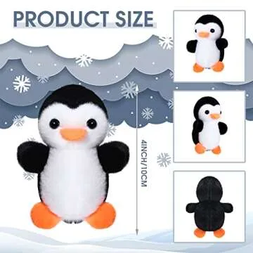 Skylety 8 Pcs Penguin Plush Keychain 4 Inch Stuffed Animal Bulk Small Hanging Stuffed Penguin Doll M...