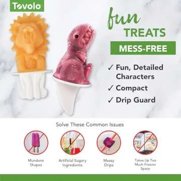 Tovolo Silicone Popsicle Molds with Sticks (Monster) - Ice Pop Molds with 4 Cavities for Homemade Flavored Ice Pops & Frozen Snacks - Popsicle Maker with Drip-Guards, Dishwasher Safe & BPA-Free