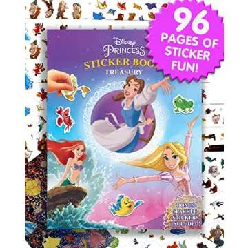 Disney Princess Sticker Book Treasury - Activity Books for kids, 350 reusable stickers, 96 pages of ...