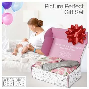 Ocean Drop Mommy and Me Robe & Swaddle Set - 4pc