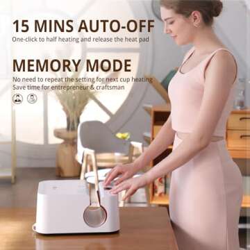 HTVRONT Auto Tumbler Heat Press Machine - Mug Heat Press Heat Up Fast & Even, Professional Tumbler Press High-Security for 2.95"-3.18" Sublimation Tumblers, Cups, Glasses and Mugs, White