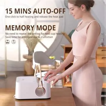 HTVRONT Auto Tumbler Heat Press Machine - Mug Heat Press Heat Up Fast & Even, Professional Tumbler Press High-Security for 2.95"-3.18" Sublimation Tumblers, Cups, Glasses and Mugs, White