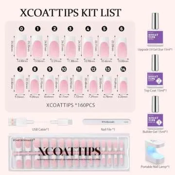 BTArtboxnails XCOATTIPS French Tip Nails Set - DIY Nails at Home
