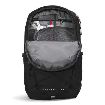 THE NORTH FACE Women's Every Day Jester Laptop Backpack, TNF Black/Burnt Coral Metallic, One Size