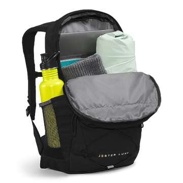 THE NORTH FACE Women's Every Day Jester Laptop Backpack, TNF Black/Burnt Coral Metallic, One Size