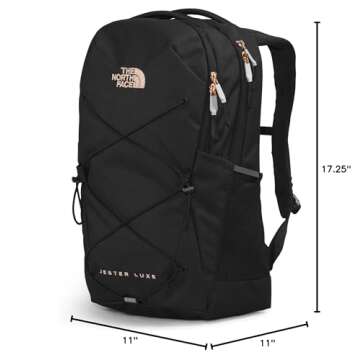 THE NORTH FACE Women's Every Day Jester Laptop Backpack, TNF Black/Burnt Coral Metallic, One Size