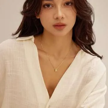 MARYLAX Bubble Letter Necklace - Personalized Gold Jewelry