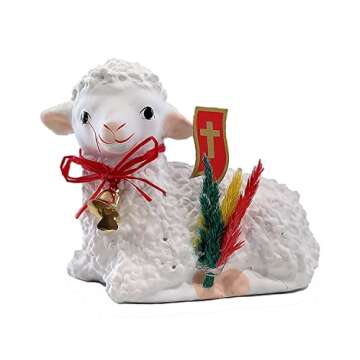 Polish Easter Lamb Figurine - Hand-Painted Delight