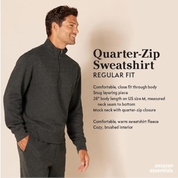 Comfort Meets Style in Amazon Essentials Quarter-Zip