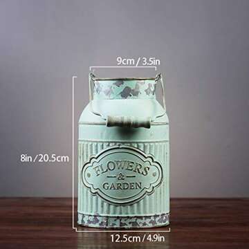 VANCORE Shabby Chic Metal Jug Vase for Home Decoration