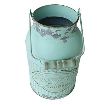 VANCORE Shabby Chic Metal Jug Vase for Home Decoration