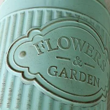 VANCORE Shabby Chic Metal Jug Vase for Home Decoration