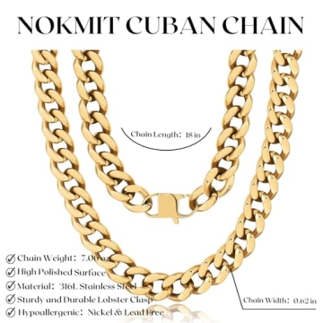 NOKMIT Chunky Cuban Link Necklace - Unisex Statement Jewelry