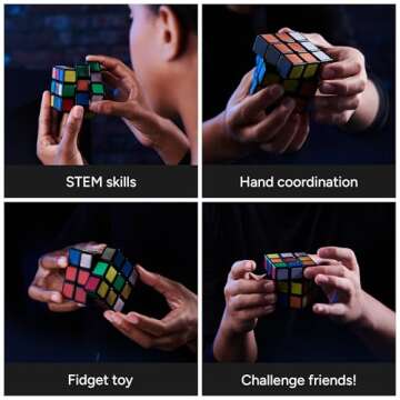 Rubik’s Cube, Phantom, 3x3 Cube Advanced Technology Difficult 3D Puzzle Travel Game Stress Relief Fidget Toy Activity Cube for Adults & Kids Ages 8+
