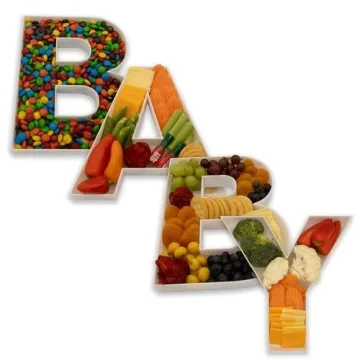 10" Reusable Plastic Box Form Tray Display for Treats, Charcuterie, Cake Pop, Candy, Charcuterie Box, Custom Charcuterie Letters Fillable - Reusable Letter Box - (White Plastic, &)