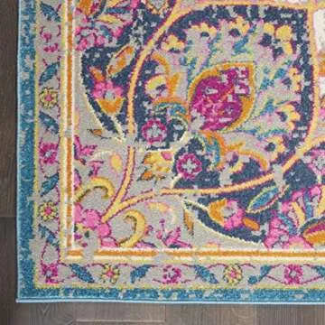 Nourison Passion Ivory/Multi 8' x 10' Area -Rug, Farmhouse, Transitional, Bed Room, Living Room, Dining Room, Kitchen, Easy -Cleaning, Non Shedding (8x10)
