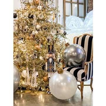 Holiball Inflatable Holiday Ornament – Indoor and Outdoor Use – Reusable and Storage Friendly – The Ultimate Holiday Decoration – 30" – Black