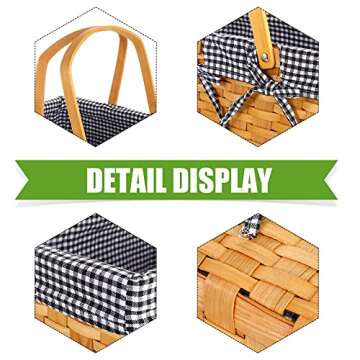 Stylish Natural Picnic Basket with Blanket for Outdoor Enjoyment
