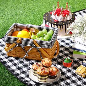 Stylish Natural Picnic Basket with Blanket for Outdoor Enjoyment
