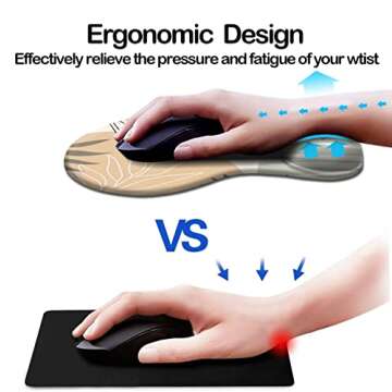 Ergonomic Mouse Pad with Wrist Support for All-Day Use