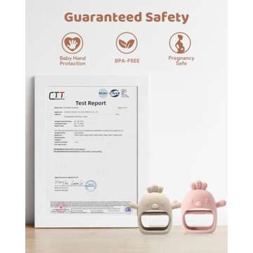 2 Packs Baby Teething Toy for 0-6 6-12 Months, Food Grade Silicone Teething Mitten, Anti Dropping Wrist Hand Teethers Baby Chew Toys for Sucking Needs, BPA Free