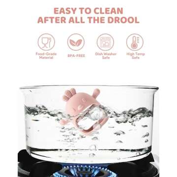 2 Packs Baby Teething Toy for 0-6 6-12 Months, Food Grade Silicone Teething Mitten, Anti Dropping Wrist Hand Teethers Baby Chew Toys for Sucking Needs, BPA Free