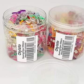 Otylzto Premium Plastic Clips, 100 Pcs with Box, Sewing Notions for Sewing Quilting Supplies Craftin...