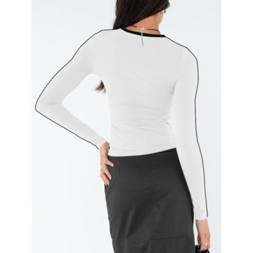 Stylish BZB White Long Sleeve Shirts for Women