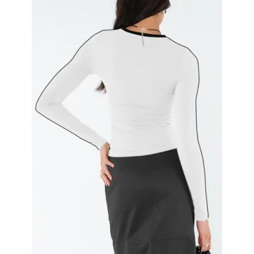 Stylish BZB White Long Sleeve Shirts for Women