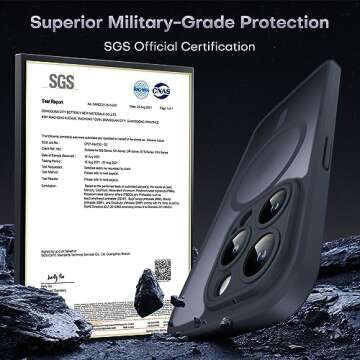 TOCOL Magnetic for iPhone 15 Pro Max Case, Upgraded Full Camera Protection, Compatible with Magsafe, Drop Protection, Translucent Matte Back Bumper Phone Cover 6.7-Inch（Black）