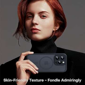 TOCOL Magnetic for iPhone 15 Pro Max Case, Upgraded Full Camera Protection, Compatible with Magsafe, Drop Protection, Translucent Matte Back Bumper Phone Cover 6.7-Inch（Black）