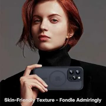 TOCOL Magnetic for iPhone 15 Pro Max Case, Upgraded Full Camera Protection, Compatible with Magsafe, Drop Protection, Translucent Matte Back Bumper Phone Cover 6.7-Inch（Black）