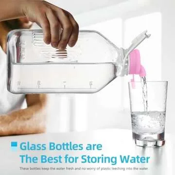 Absovetu 1/2 Gallon Glass Milk Pitcher with Airtight Lid