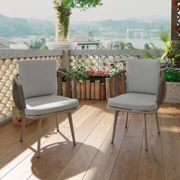 Stylish TWT Arm Dining Chair Set - Outdoor & Indoor Comfort