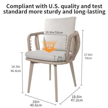 TWT Arm Dining Chair Set for Elegant Outdoor Dining